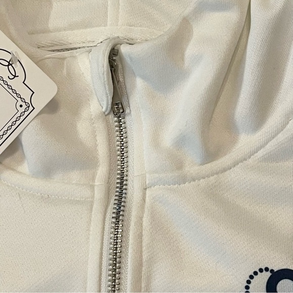 Y2K Nautical ANCHOR Half Zip Hoodie Jacket Pullover Cropped Women's XL Oversized - Picture 12 of 16